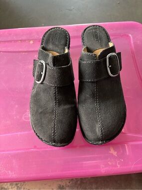 Dark Gray Born Clogs with Buckle